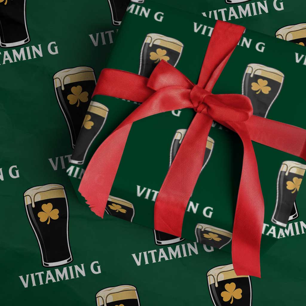 Vitamin G Funny Irish Stout Beer Wrapping Paper Roll St. Patrick’s Day Drinking Humor