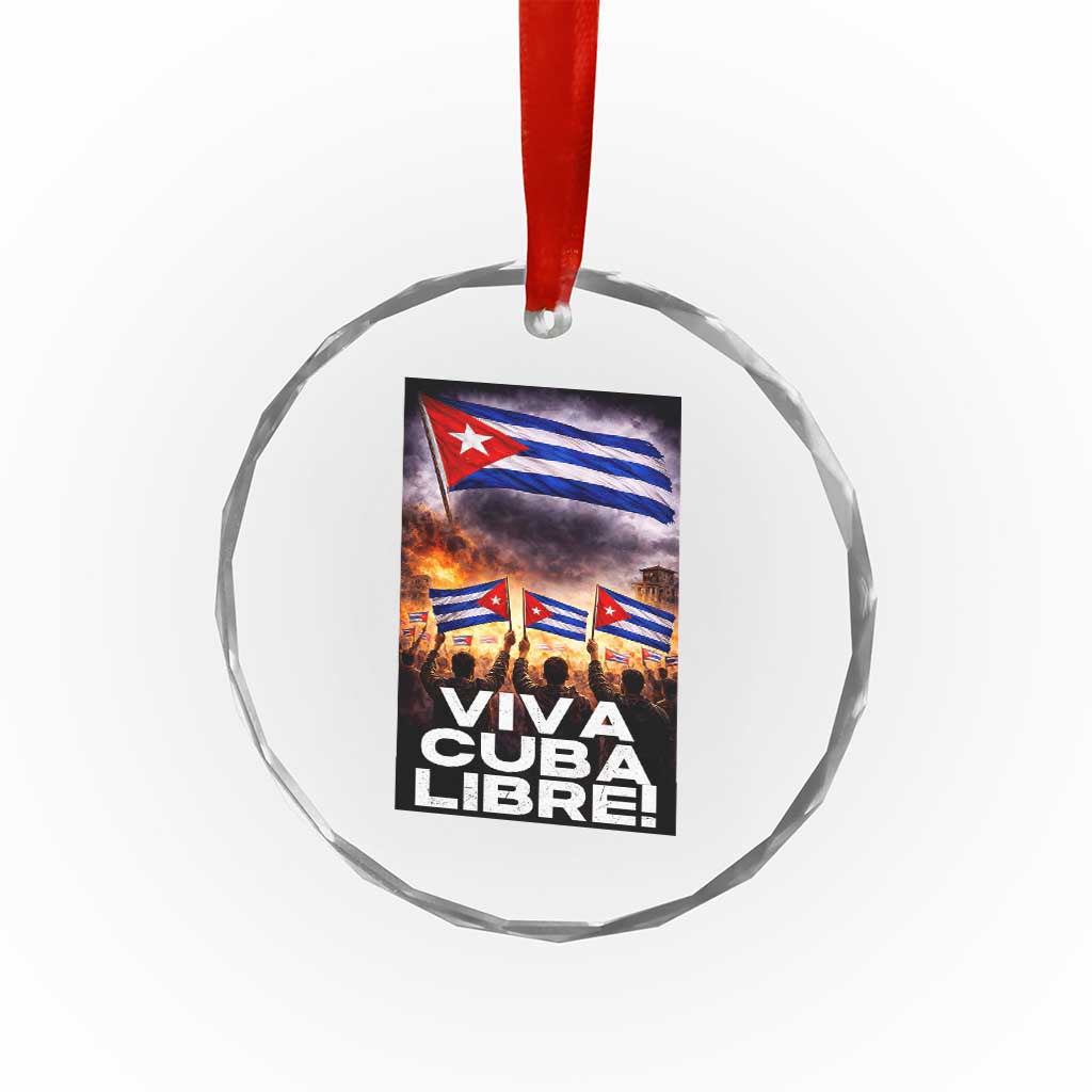 Viva Cuba Libre Crystal Glass Ornament Cuban Freedom Protest