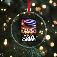 Viva Cuba Libre Crystal Glass Ornament Cuban Freedom Protest