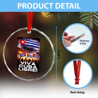 Viva Cuba Libre Crystal Glass Ornament Cuban Freedom Protest