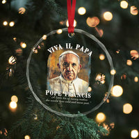 Viva il Papa Pope Francis Crystal Glass Ornament Papa Memorial Tribute - Wonder Print Shop