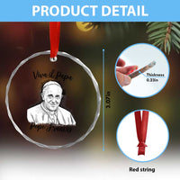 Viva il Papa Pope Francis Crystal Glass Ornament Thank You Papa Catholic Tribute - Wonder Print Shop