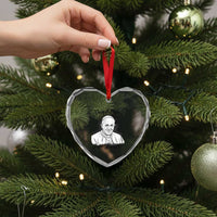 Viva il Papa Pope Francis Heart Crystal Glass Ornament Thank You Papa Catholic Tribute - Wonder Print Shop
