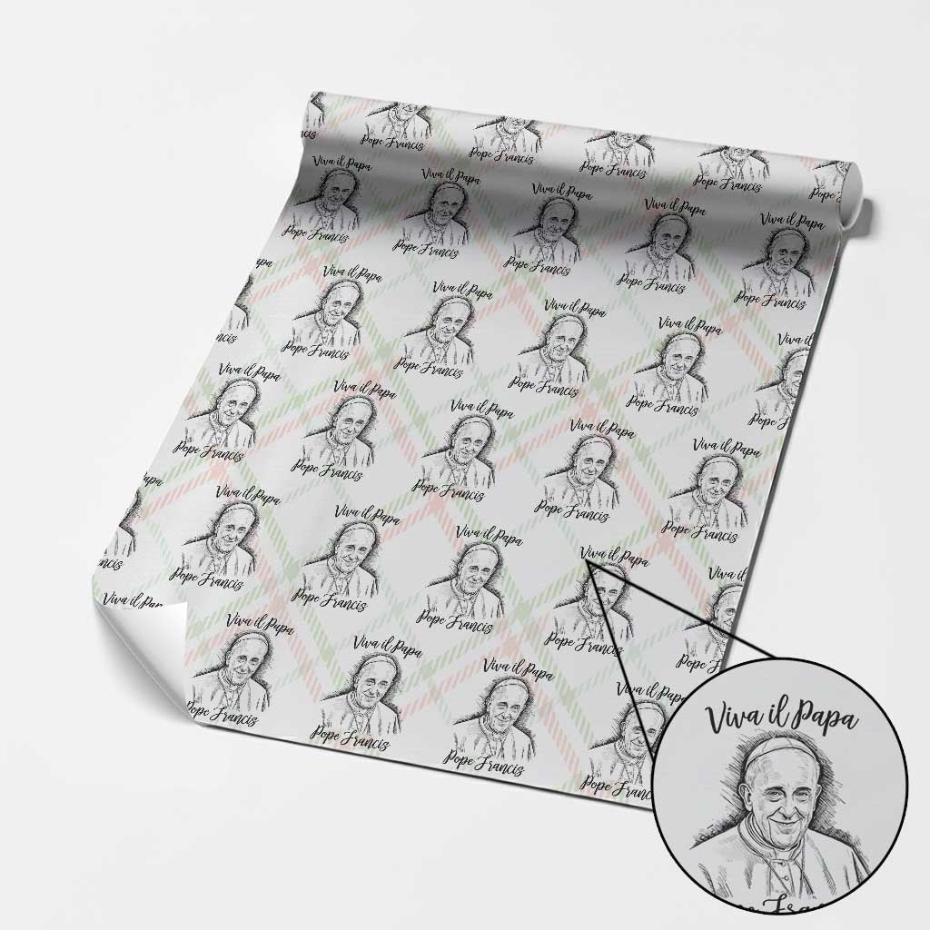 Viva il Papa Pope Francis Wrapping Paper Roll Thank You Papa Catholic Tribute - Wonder Print Shop