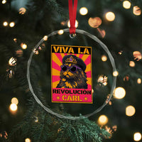 Viva La Revolucion Carl Crystal Glass Ornament Funny Princess Cat Donut Meme