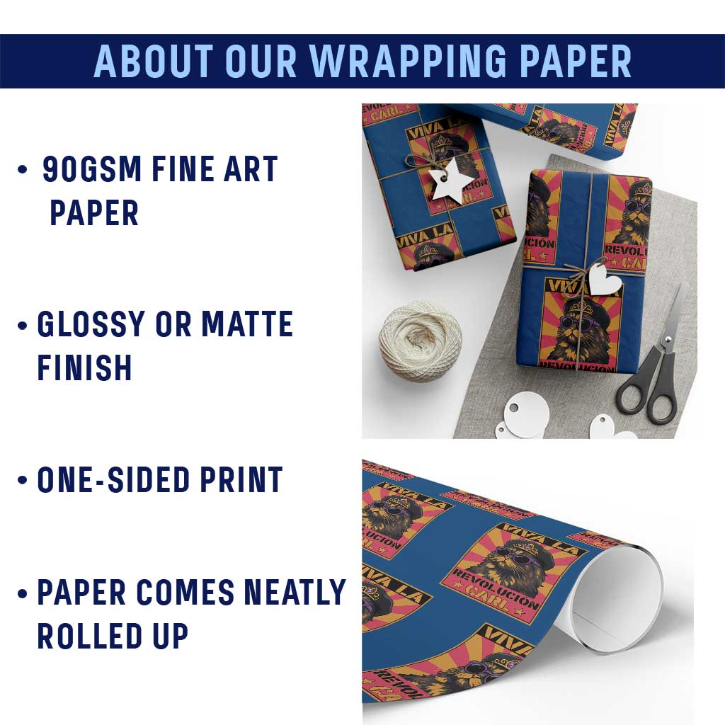 Viva La Revolucion Carl Wrapping Paper Roll Funny Princess Cat Donut Meme