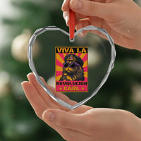 Viva La Revolucion Carl Heart Crystal Glass Ornament Funny Princess Cat Donut Meme