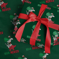 Viva Mexico Wrapping Paper Roll Funny Mexican Dance Dinosaur Hispanic Heritage