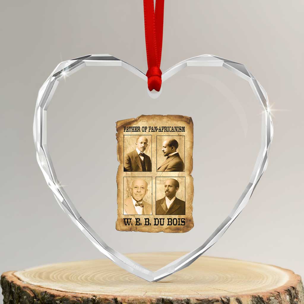 W E B Du Bois Heart Crystal Glass Ornament African American History Gift