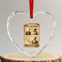 W E B Du Bois Heart Crystal Glass Ornament African American History Gift