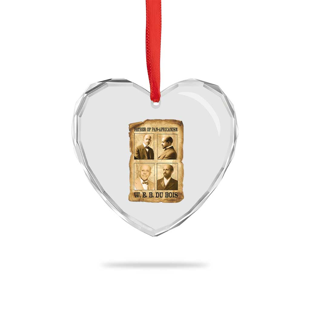 W E B Du Bois Heart Crystal Glass Ornament African American History Gift