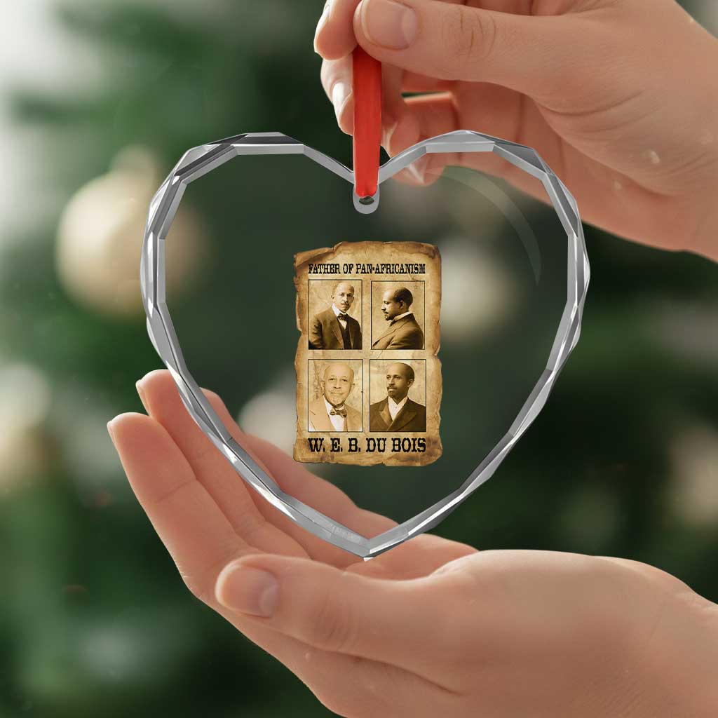 W E B Du Bois Heart Crystal Glass Ornament African American History Gift