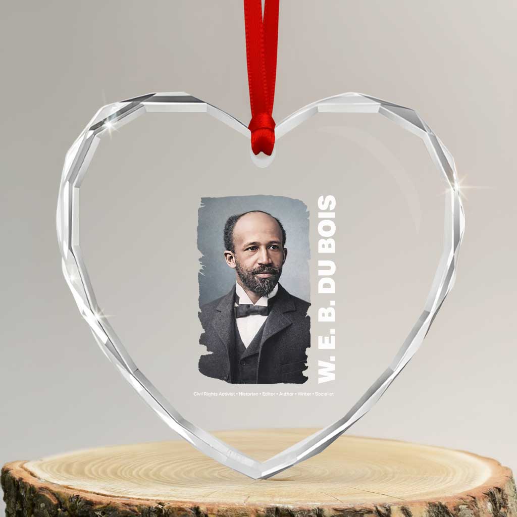 W E B Du Bois Heart Crystal Glass Ornament Black Thought Leader And Intellectual Legacy