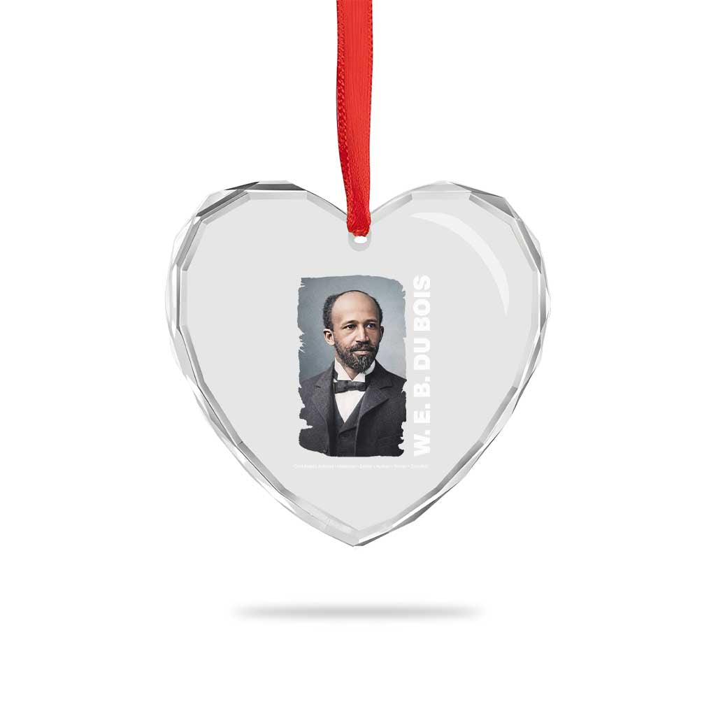 W E B Du Bois Heart Crystal Glass Ornament Black Thought Leader And Intellectual Legacy