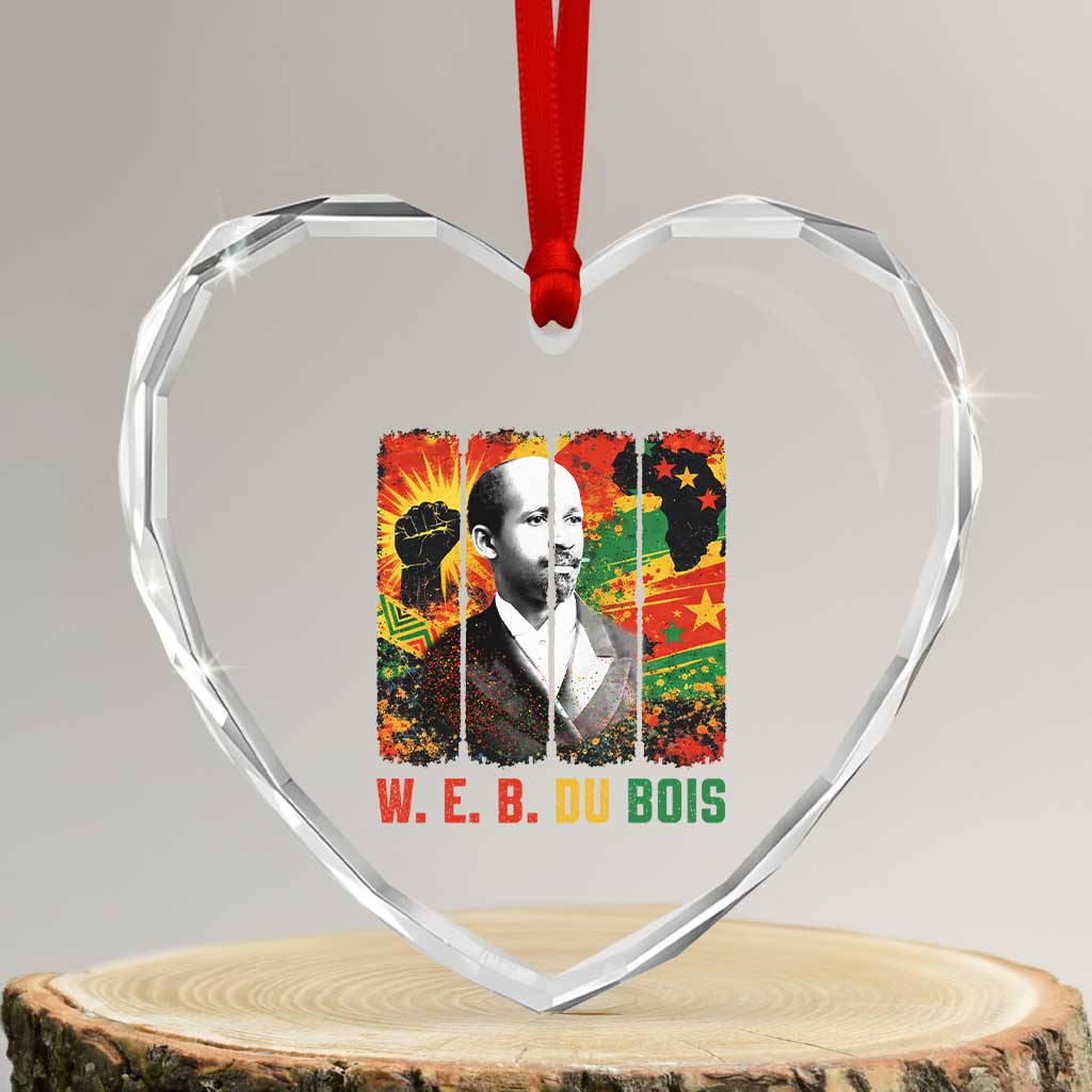 W E B Du Bois Heart Crystal Glass Ornament Civil Rights Leader Gift