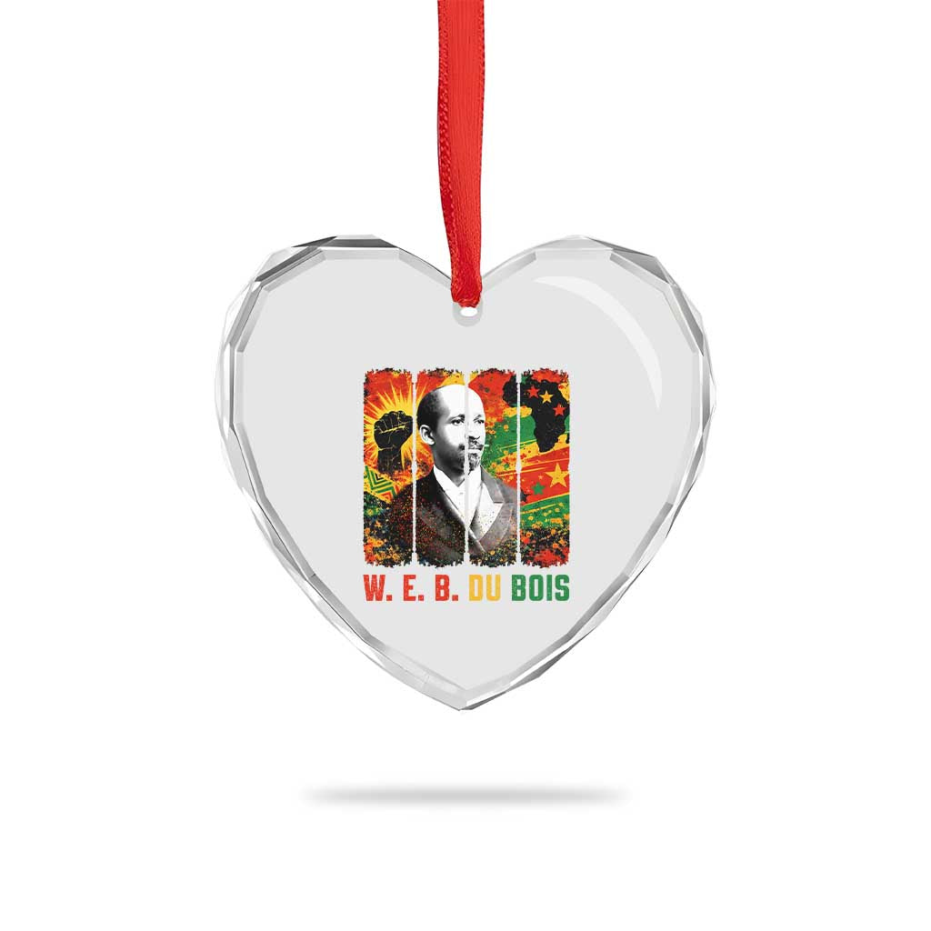 W E B Du Bois Heart Crystal Glass Ornament Civil Rights Leader Gift
