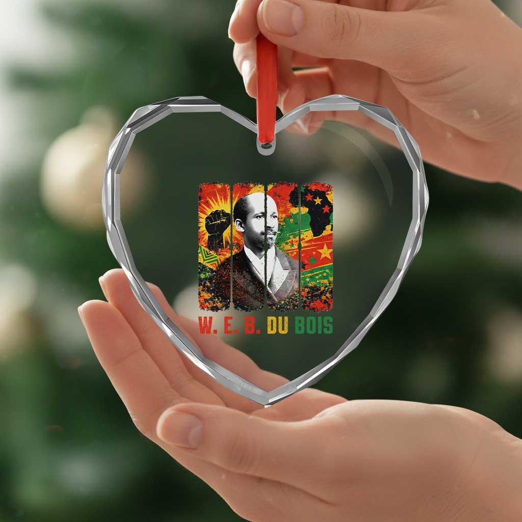 W E B Du Bois Heart Crystal Glass Ornament Civil Rights Leader Gift