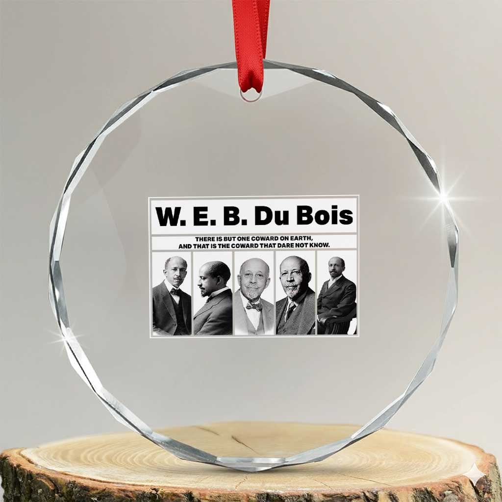 W E B Du Bois Quote Crystal Glass Ornament There Is But One Coward On Earth