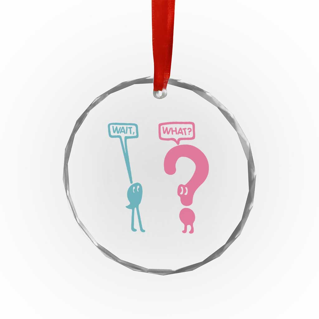 Wait What Grammar English Teacher Crystal Glass Ornament Funny Punctuation Gift