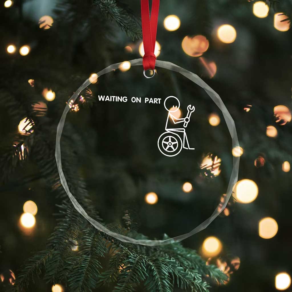Waiting On Parts Funny Mechanic Crystal Glass Ornament Car Technician Auto Repair Life