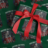 Waiting On Parts Funny Mechanic Wrapping Paper Roll Funny Skeleton Auto Repair Life