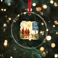 Walk For Peace Aloka the Dog and Monks Crystal Glass Ornament