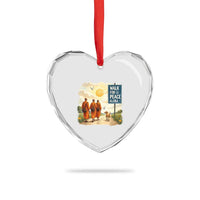 Walk For Peace Aloka the Dog and Monks Heart Crystal Glass Ornament
