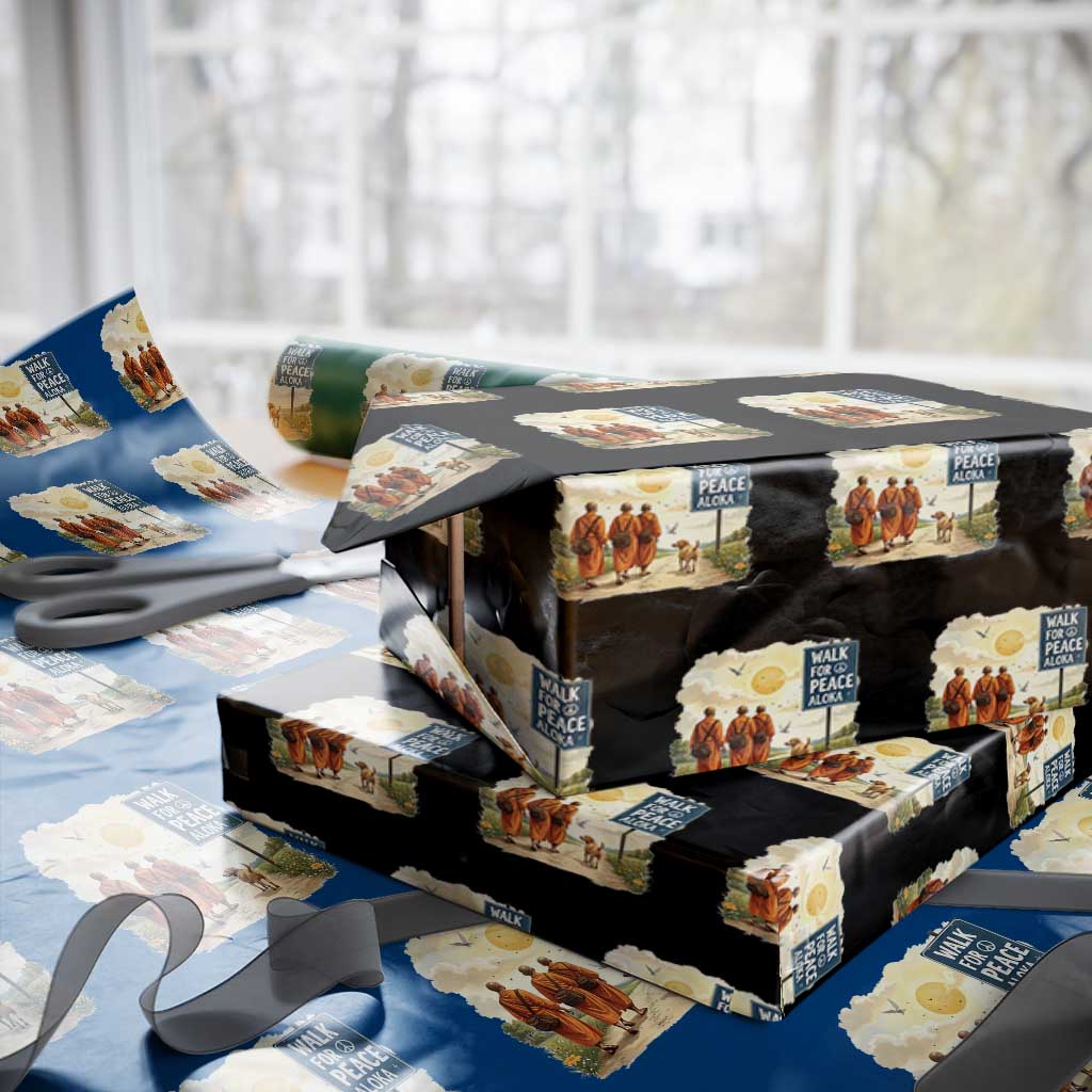 Walk For Peace Aloka the Dog and Monks Wrapping Paper Roll