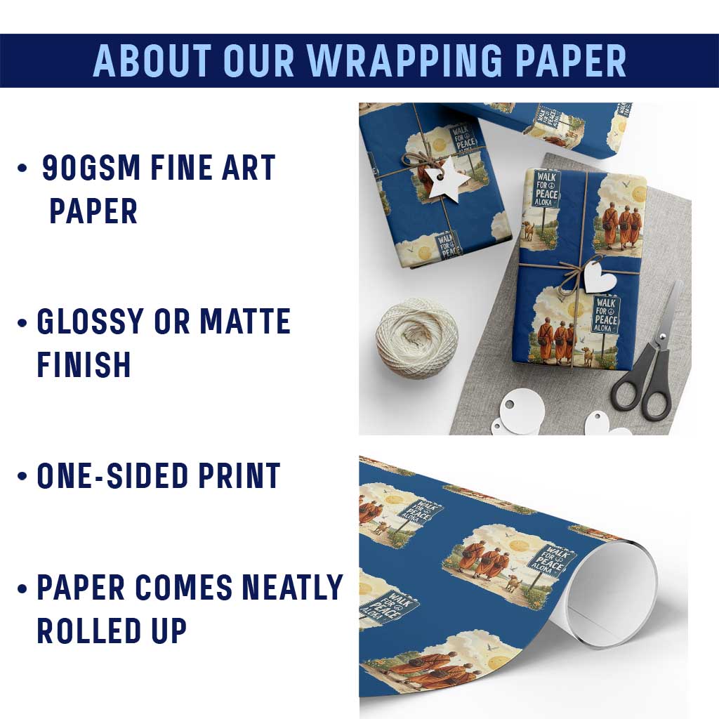 Walk For Peace Aloka the Dog and Monks Wrapping Paper Roll