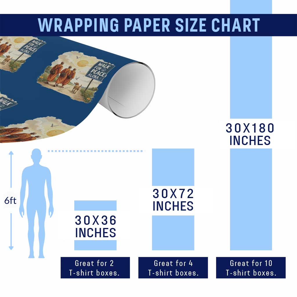 Walk For Peace Aloka the Dog and Monks Wrapping Paper Roll
