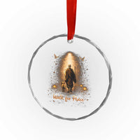 Walk for Peace Lantern Path Crystal Glass Ornament Monk and Aloka the Dog Spiritual Journey