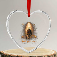 Walk for Peace Lantern Path Heart Crystal Glass Ornament Monk and Aloka the Dog Spiritual Journey
