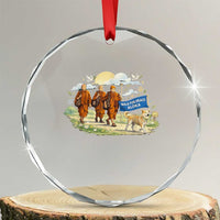 Walk for Peace Monks with Aloka the Dog Crystal Glass Ornament Spiritual Pilgrimage Buddhist Inspired - Wonder Print Shop
