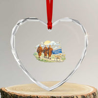 Walk for Peace Monks with Aloka the Dog Heart Crystal Glass Ornament Spiritual Pilgrimage Buddhist Inspired - Wonder Print Shop