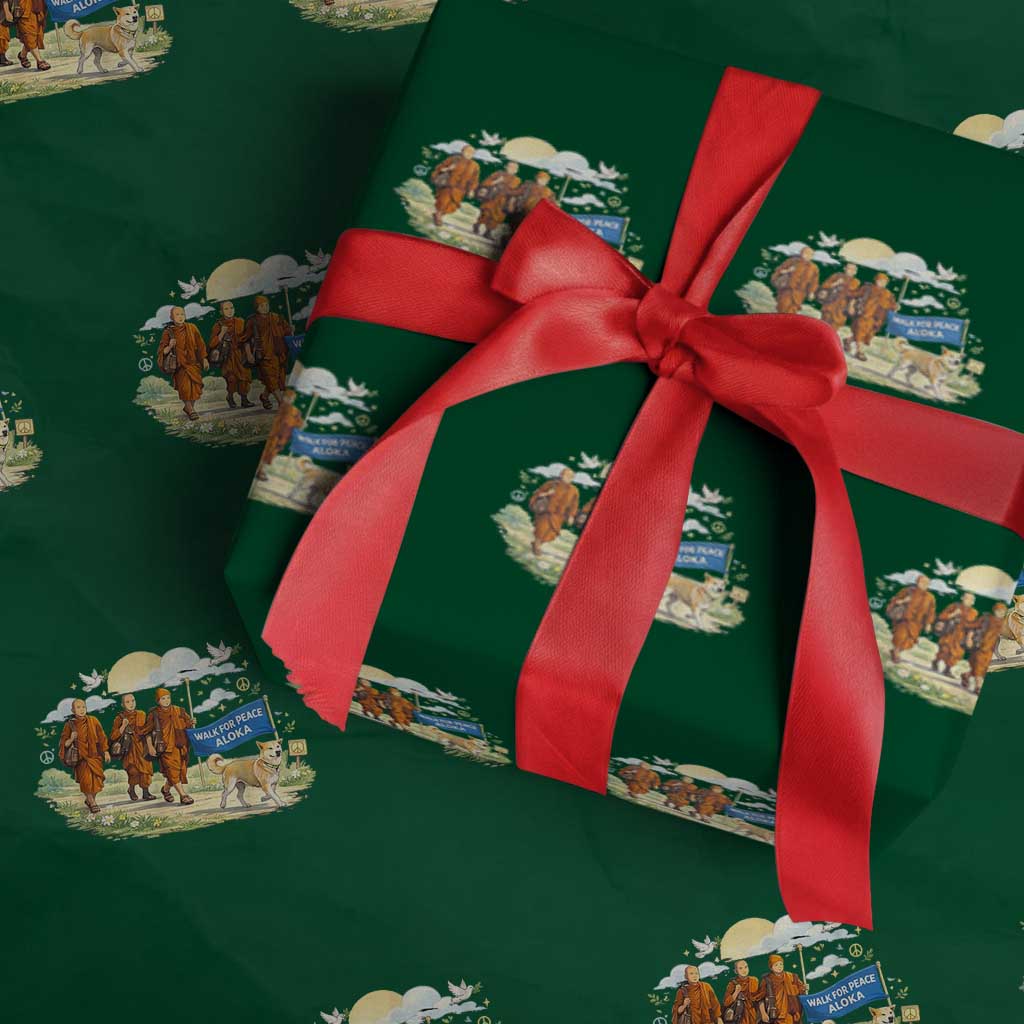 Walk for Peace Monks with Aloka the Dog Wrapping Paper Roll Spiritual Pilgrimage Buddhist Inspired - Wonder Print Shop