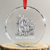 Walk for Peace Walking Monks and Aloka the Dog Crystal Glass Ornament Buddhist Mindfulness Spiritual Religious Faith