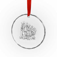 Walk for Peace Walking Monks and Aloka the Dog Crystal Glass Ornament Buddhist Mindfulness Spiritual Religious Faith