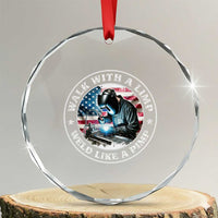 Walk With A Limp Weld Like A Pimp Crystal Glass Ornament Funny Welding Welder Patriotic American Flag - Wonder Print Shop