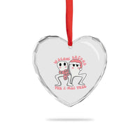Walkin Around The Xmas Tree Heart Crystal Glass Ornament Fresno Nightcrawler Cryptid Christmas Gift - Wonder Print Shop