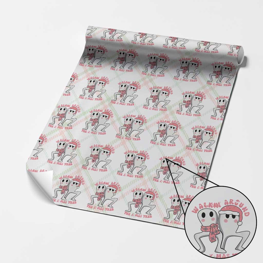 Walkin Around The Xmas Tree Wrapping Paper Roll Fresno Nightcrawler Cryptid Christmas Gift - Wonder Print Shop