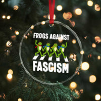 Walking Frog Against Fascism Crystal Glass Ornament Frogs Band Resistance Protest - Wonder Print Shop