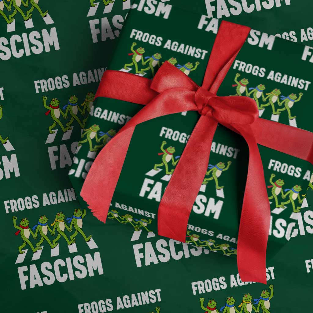 Walking Frog Against Fascism Wrapping Paper Roll Frogs Band Resistance Protest - Wonder Print Shop