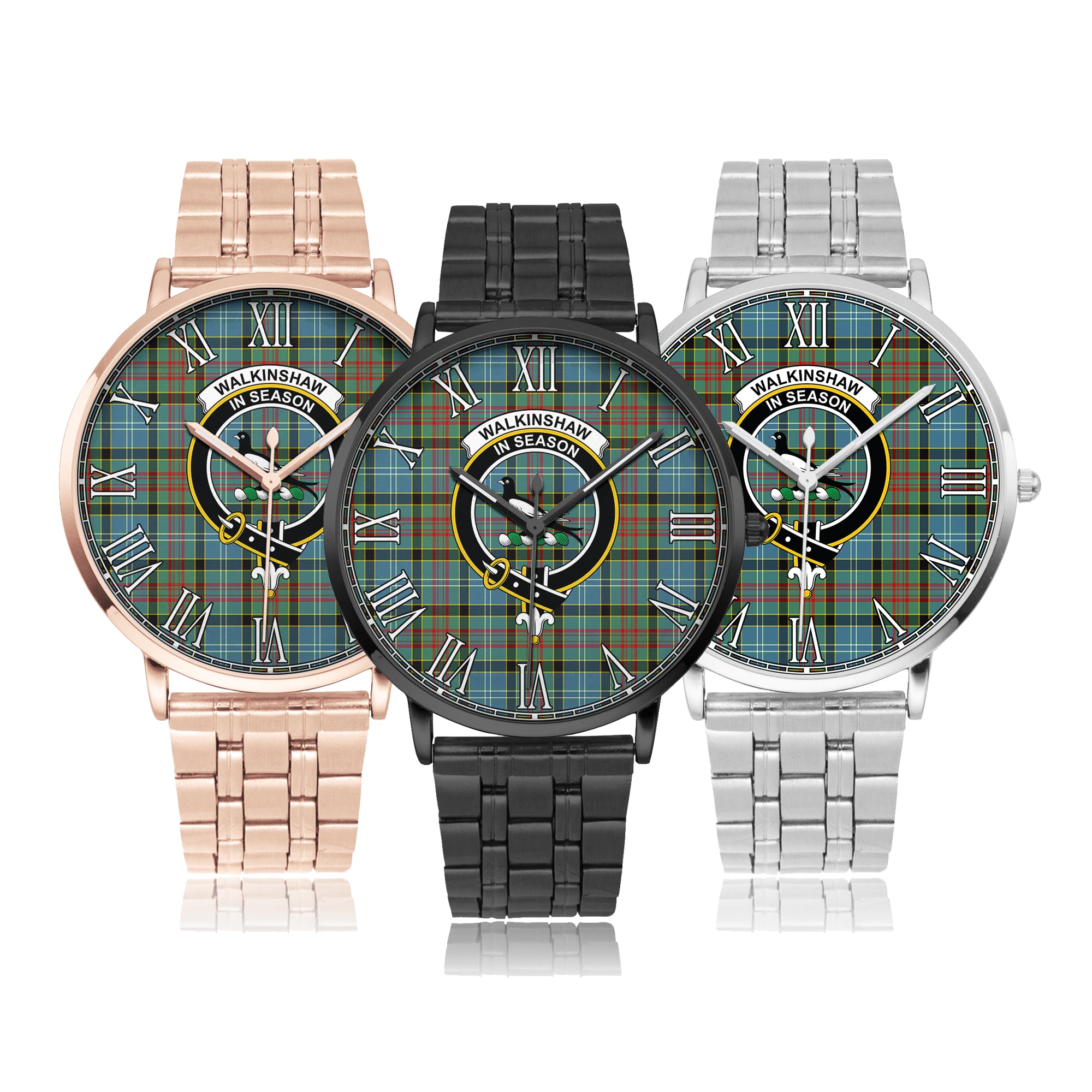 walkinshaw-family-crest-quartz-watch-with-stainless-steel-trap-tartan-instafamous-quartz-stainless-steel-watch