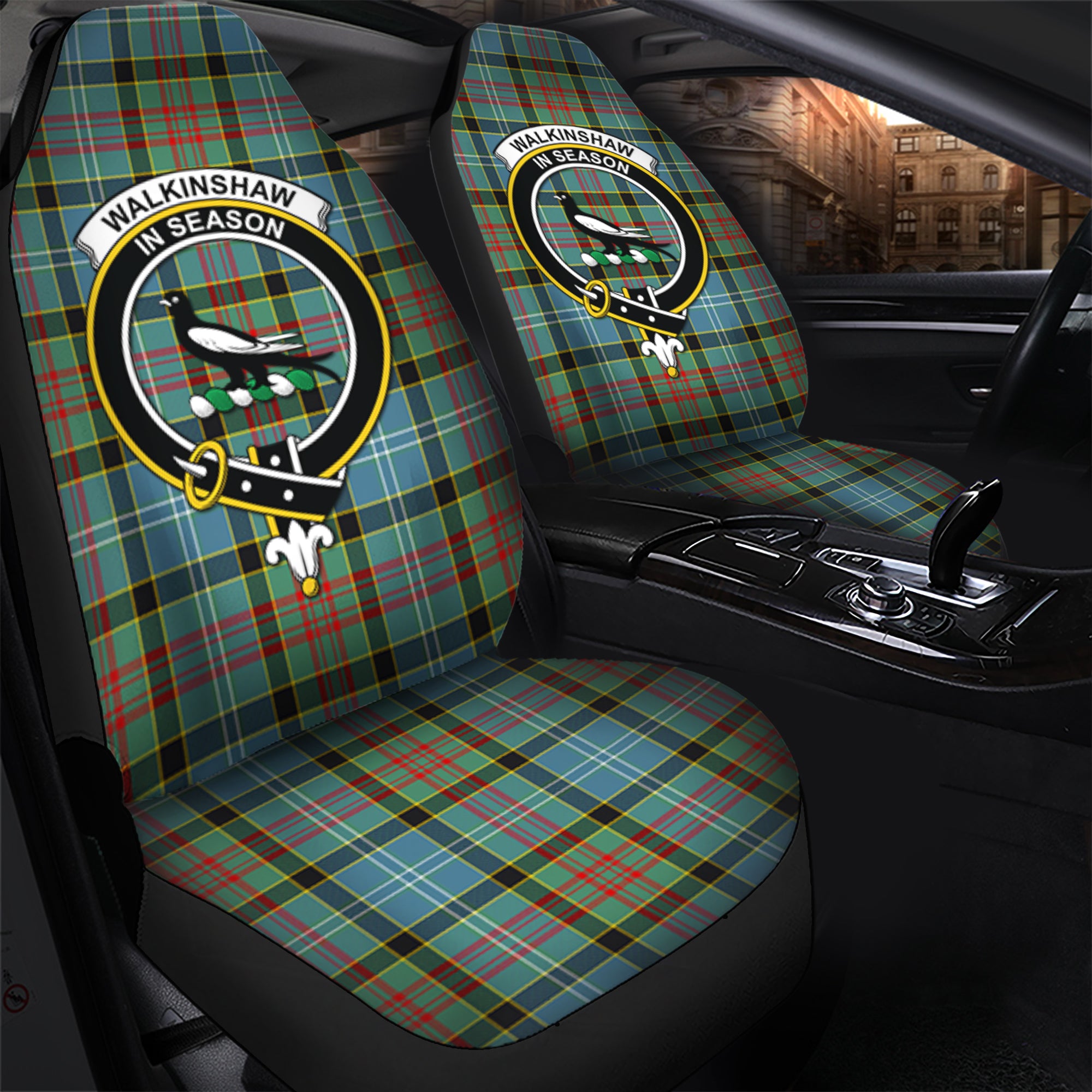 Walkinshaw Clan Tartan Car Seat Cover, Family Crest Tartan Seat Cover TS23