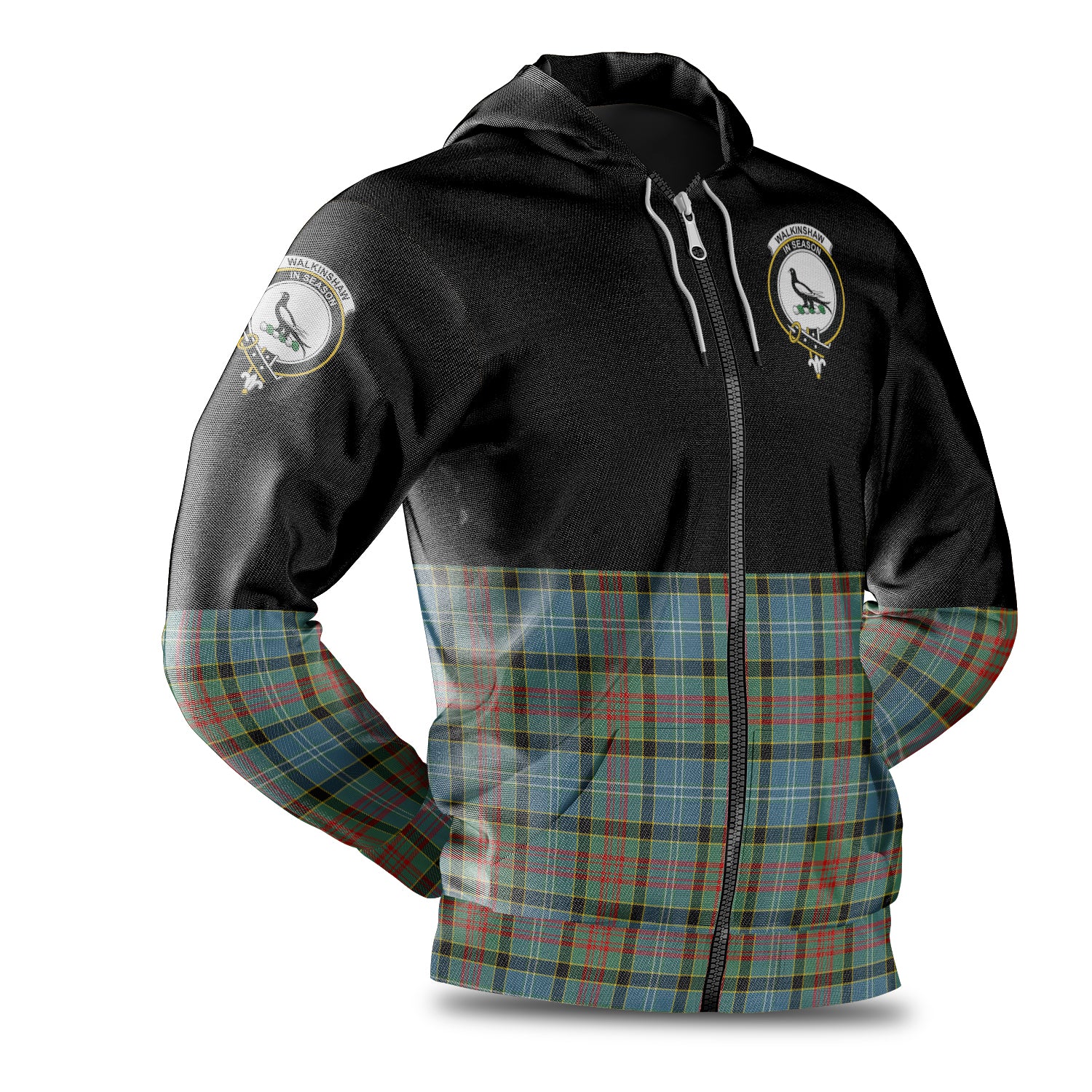 scottish-walkinshaw-clan-crest-half-of-tartan-hoodie