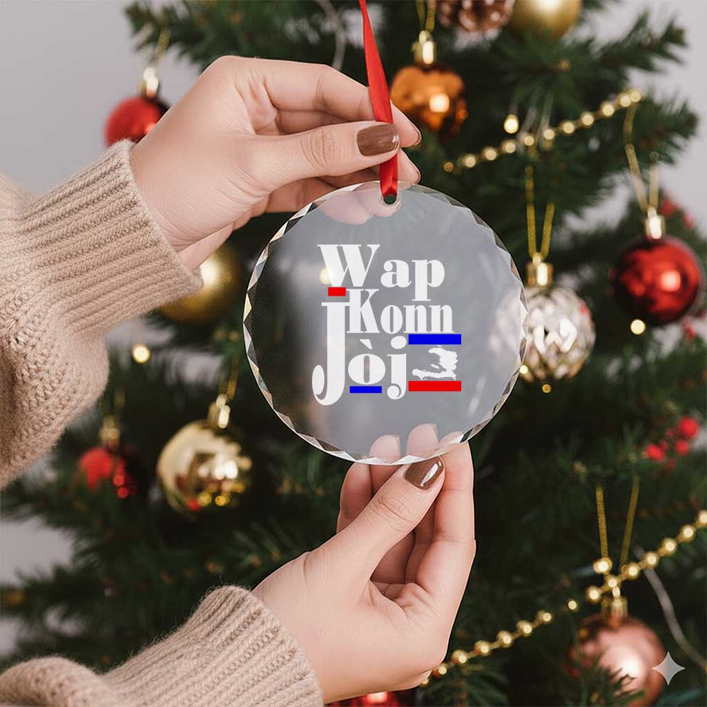 Wap Konn Joj Funny Haitian Creole Idiom Saying Crystal Glass Ornament Haiti Heritage Pride
