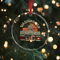 Washington DC Crystal Glass Ornament Retro US Flag Souvenir Gift