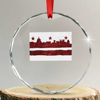 Washington DC Flag Crystal Glass Ornament