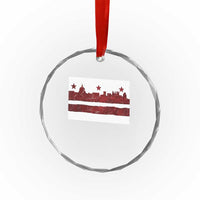 Washington DC Flag Crystal Glass Ornament