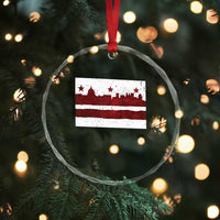 Washington DC Flag Crystal Glass Ornament